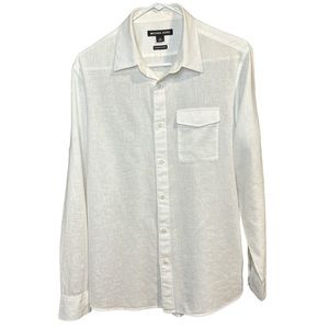 Michael Kors White Linen Dress Shirt